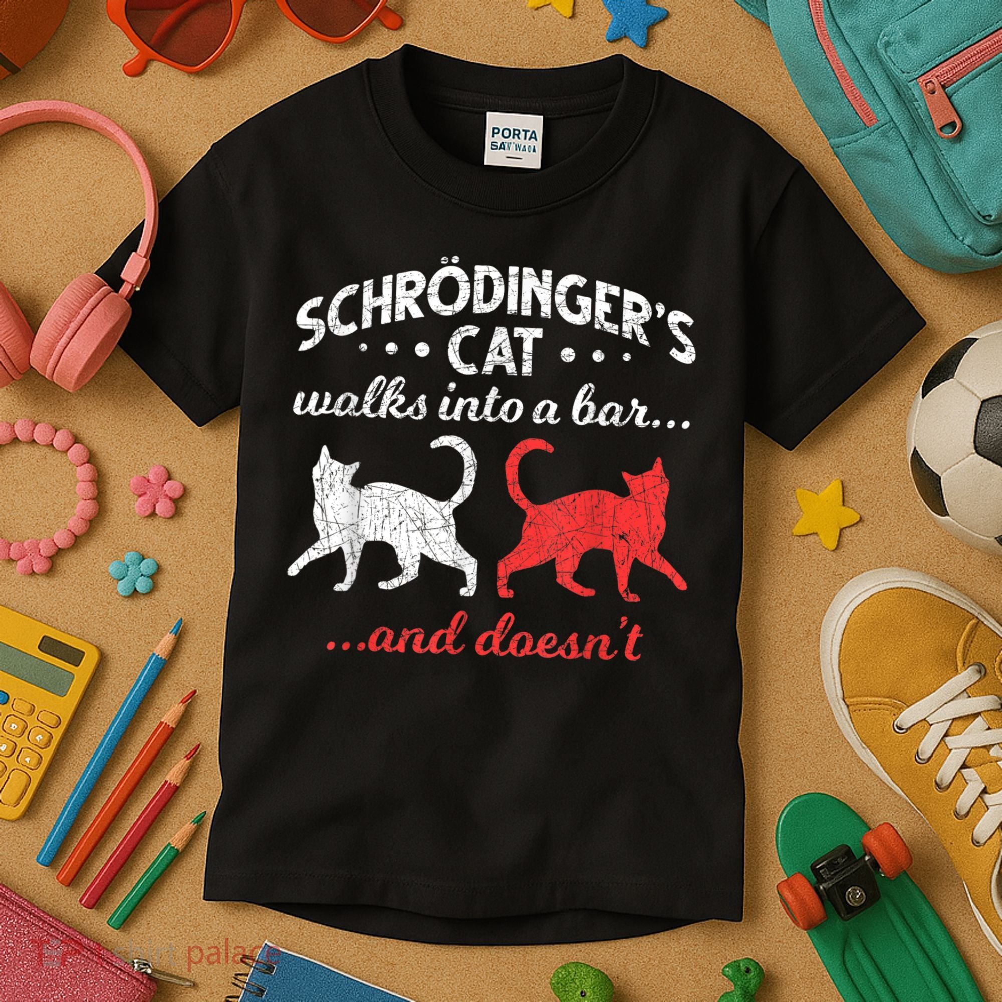 Schrodingers Cat Physics Kids T-Shirt