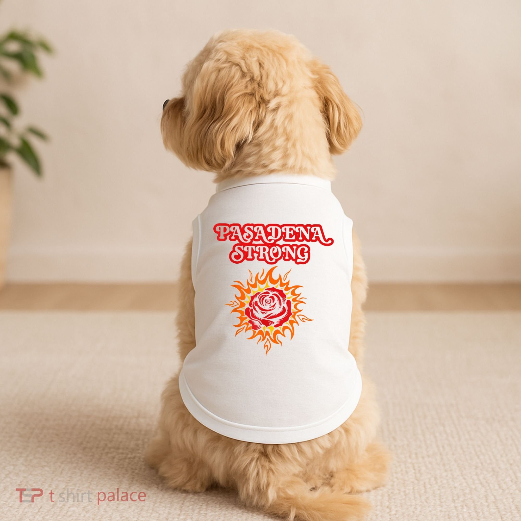 Strong California Pasadena Strong Rose Fire Doggie Tank