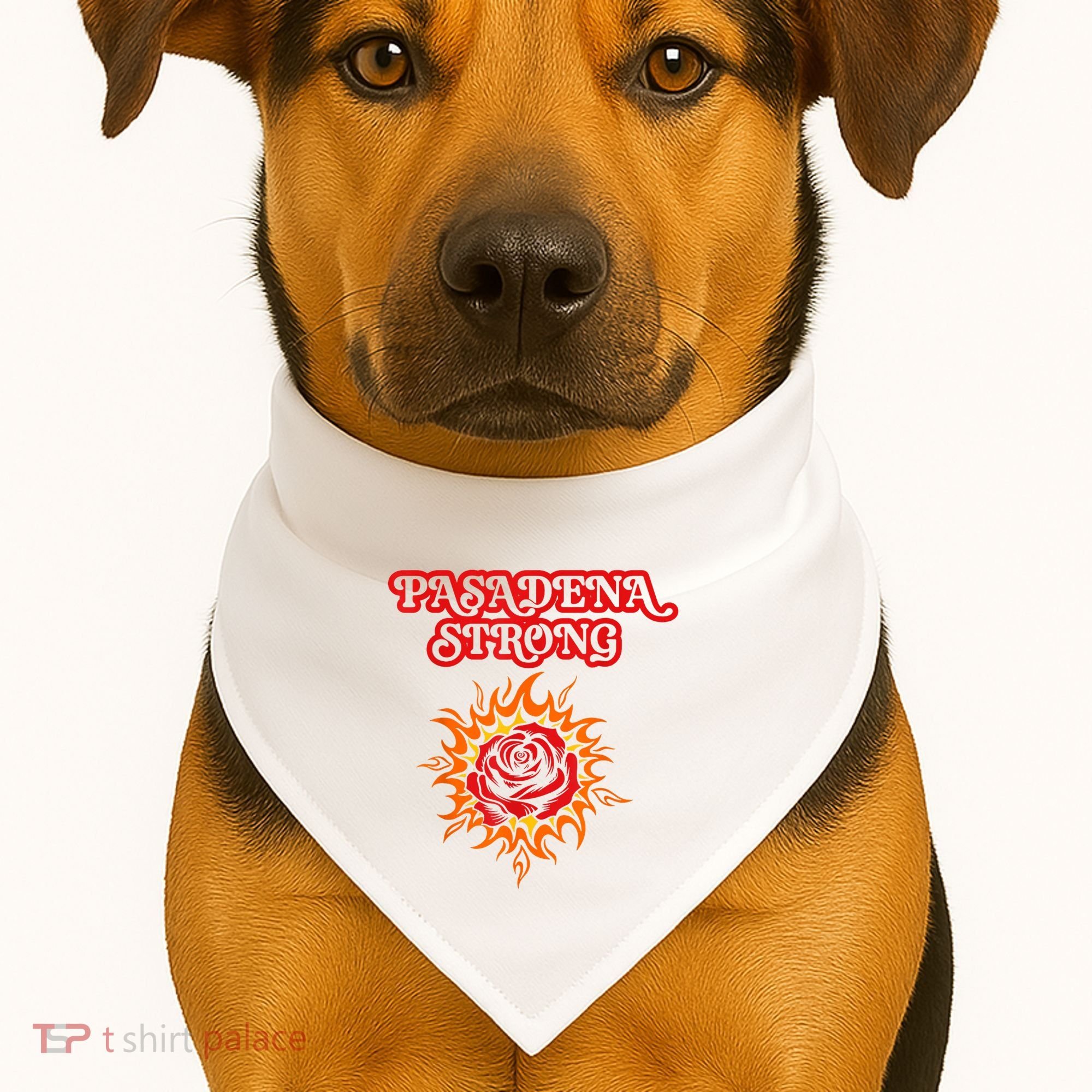 Strong California Pasadena Strong Rose Fire USA-Made Doggie Bandana