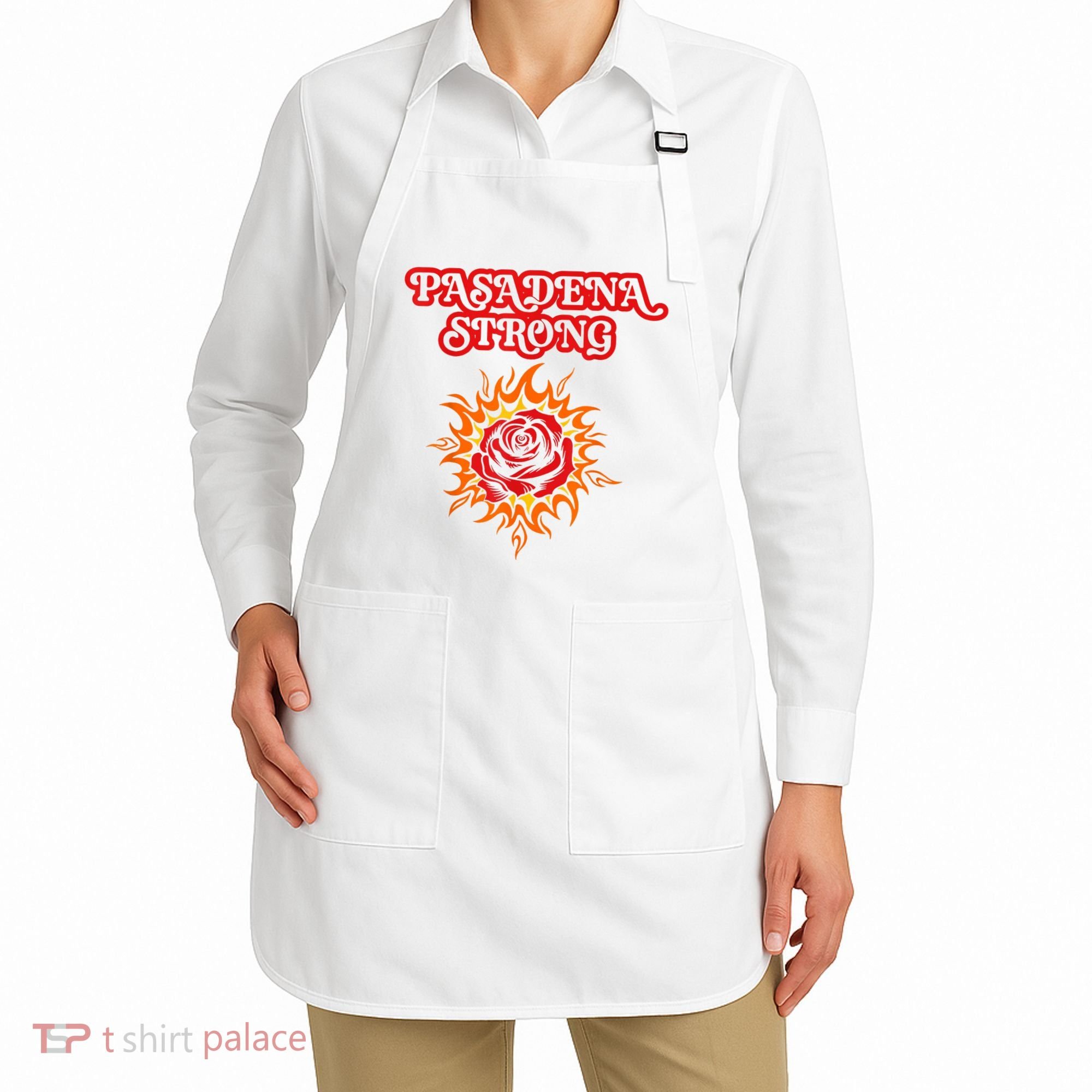 Strong California Pasadena Strong Rose Fire Apron