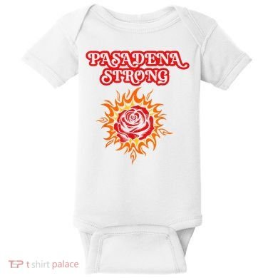 Strong California Pasadena Strong Rose Fire Baby Bodysuit