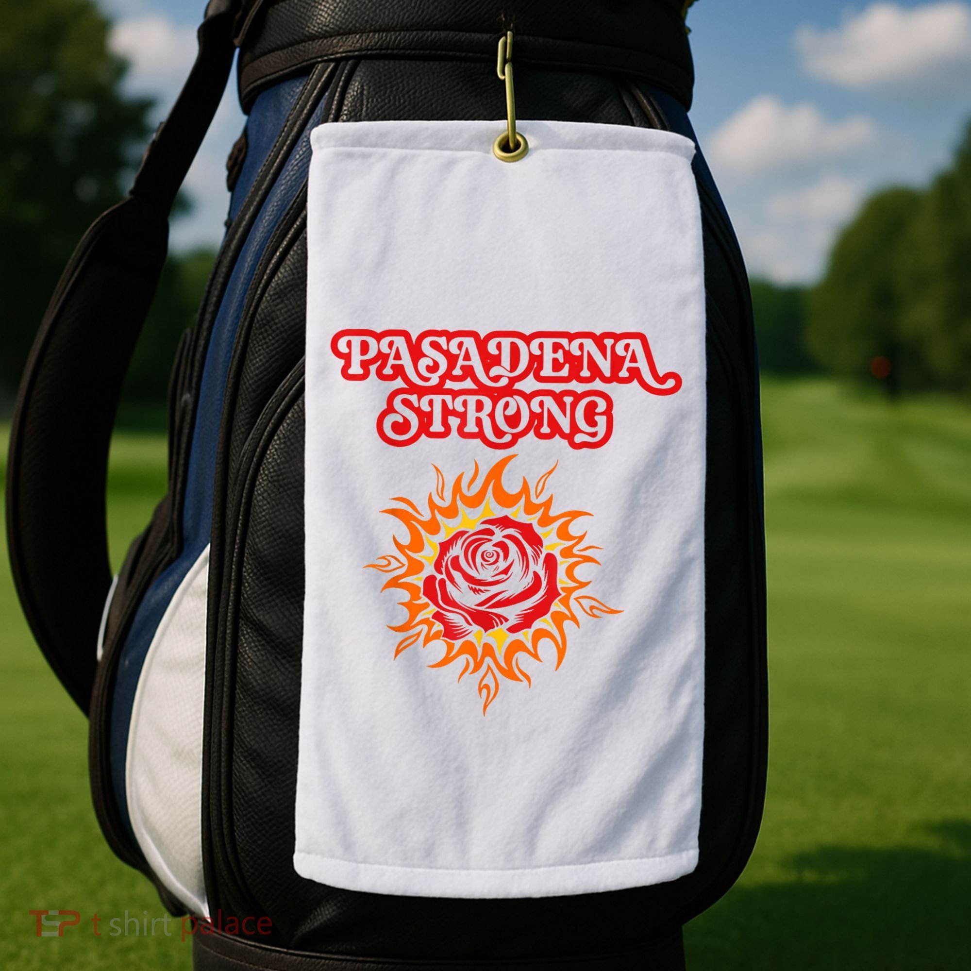 Strong California Pasadena Strong Rose Fire Golf Towel