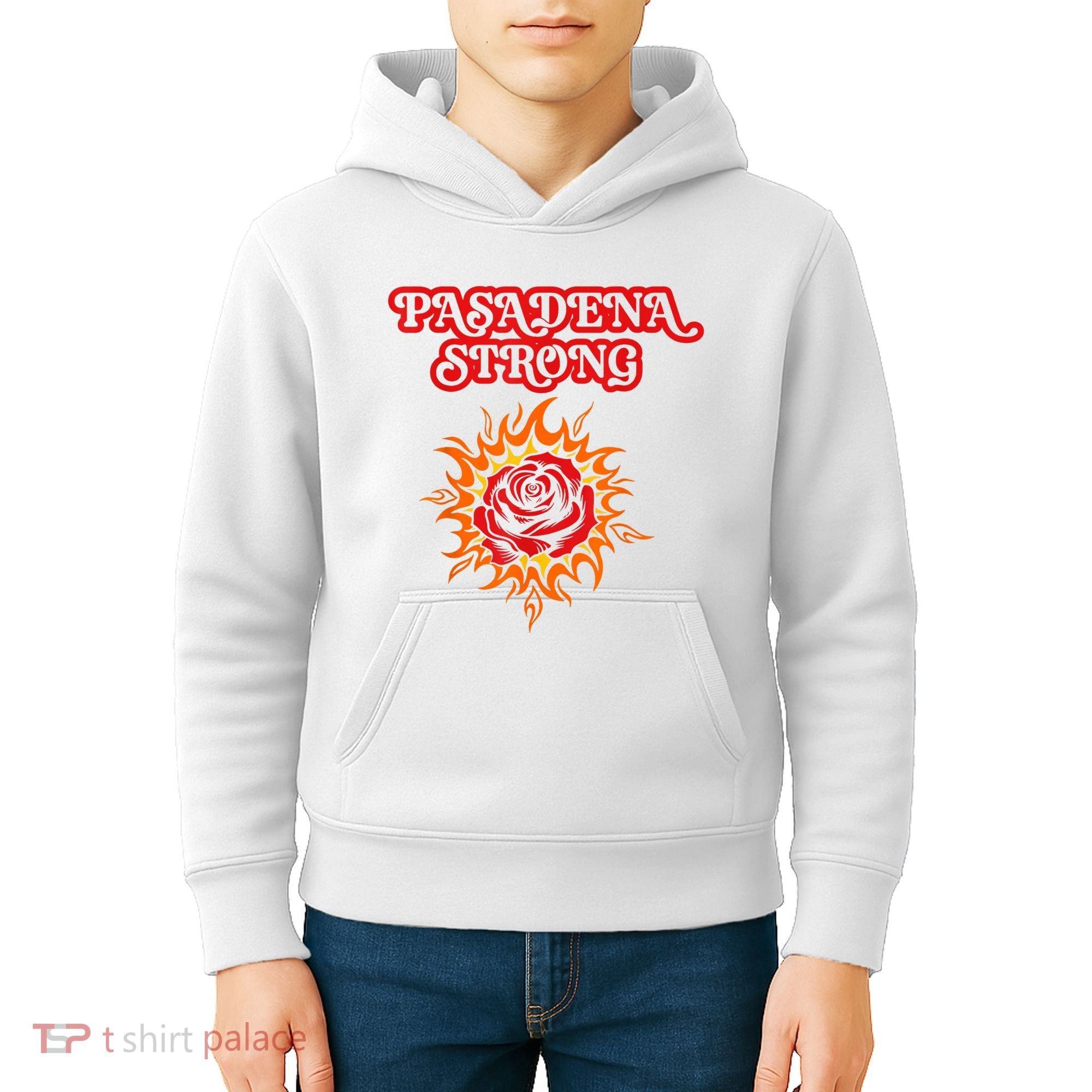 Strong California Pasadena Strong Rose Fire Kids Hoodie