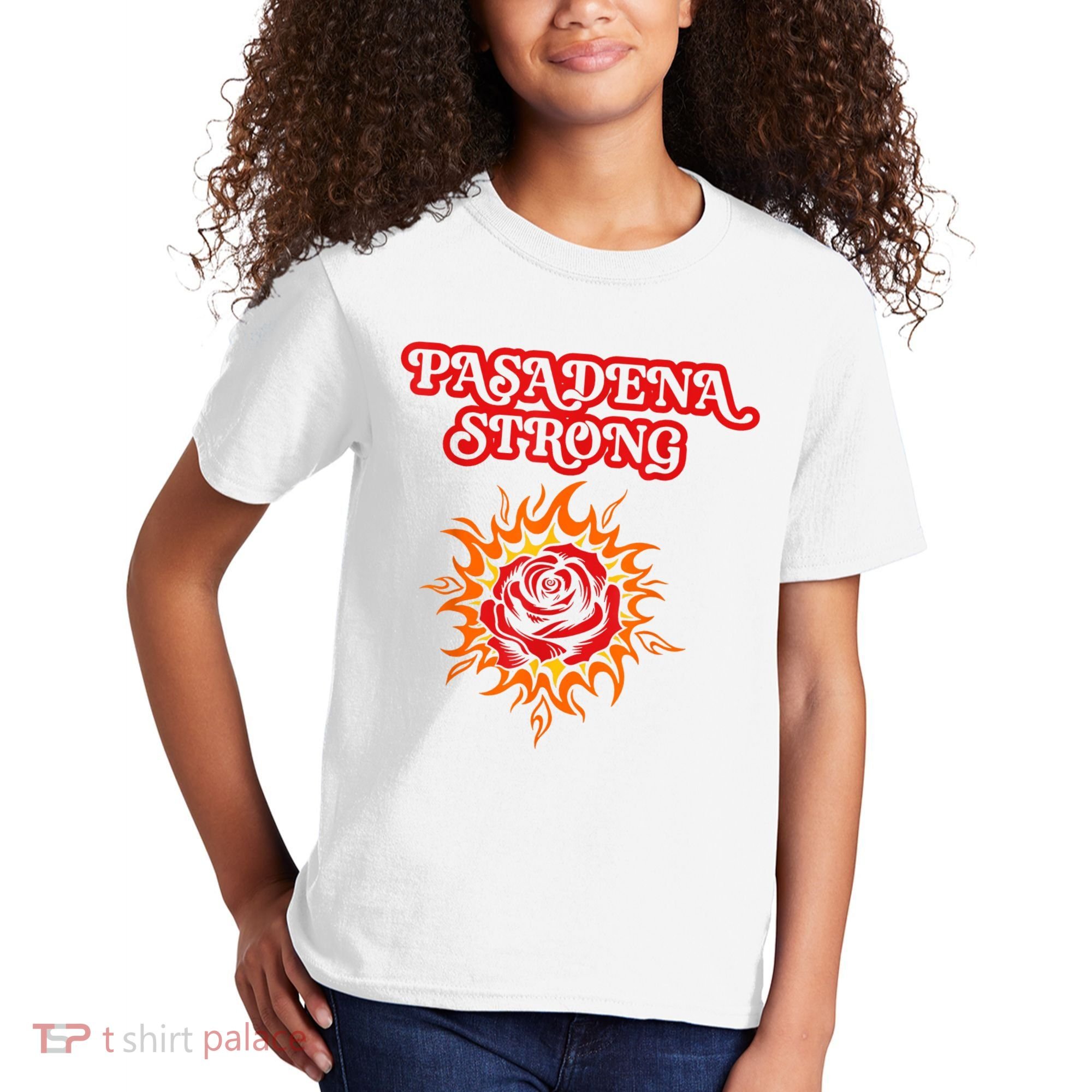 Strong California Pasadena Strong Rose Fire Kids T-Shirt