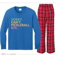 Sorry CanT Pickleball Bye Gift Kids Long Sleeve Plaid Pajama Set thumb 0