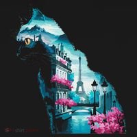 Stunning Cat Paris Landscape Silhouette Artwork Apron thumb 3