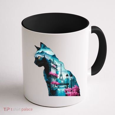 Stunning Cat Paris Landscape Silhouette Artwork Coffee Mug back