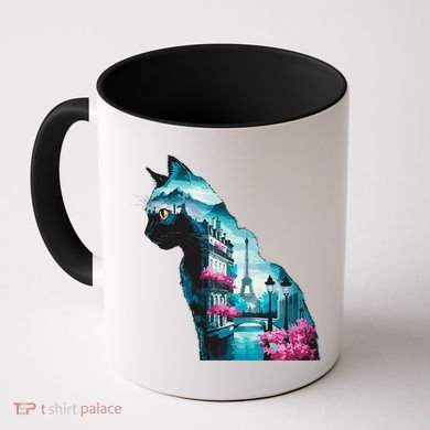 Stunning Cat Paris Landscape Silhouette Artwork Coffee Mug