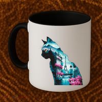 Stunning Cat Paris Landscape Silhouette Artwork Coffee Mug thumb 2