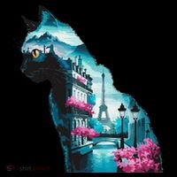 Stunning Cat Paris Landscape Silhouette Artwork Coffee Mug thumb 5