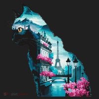 Stunning Cat Paris Landscape Silhouette Artwork Tumbler thumb 3