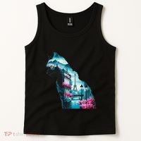 Stunning Cat Paris Landscape Silhouette Artwork Tank Top thumb 2