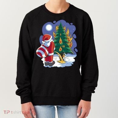 Santa Claus Pissing On Tree Women's Sweatshirt