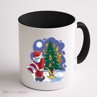 Santa Claus Pissing On Tree Coffee Mug thumb 1
