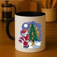 Santa Claus Pissing On Tree Coffee Mug thumb 4