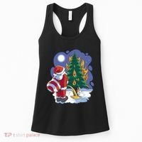 Santa Claus Pissing On Tree Women's Tank Top thumb 0