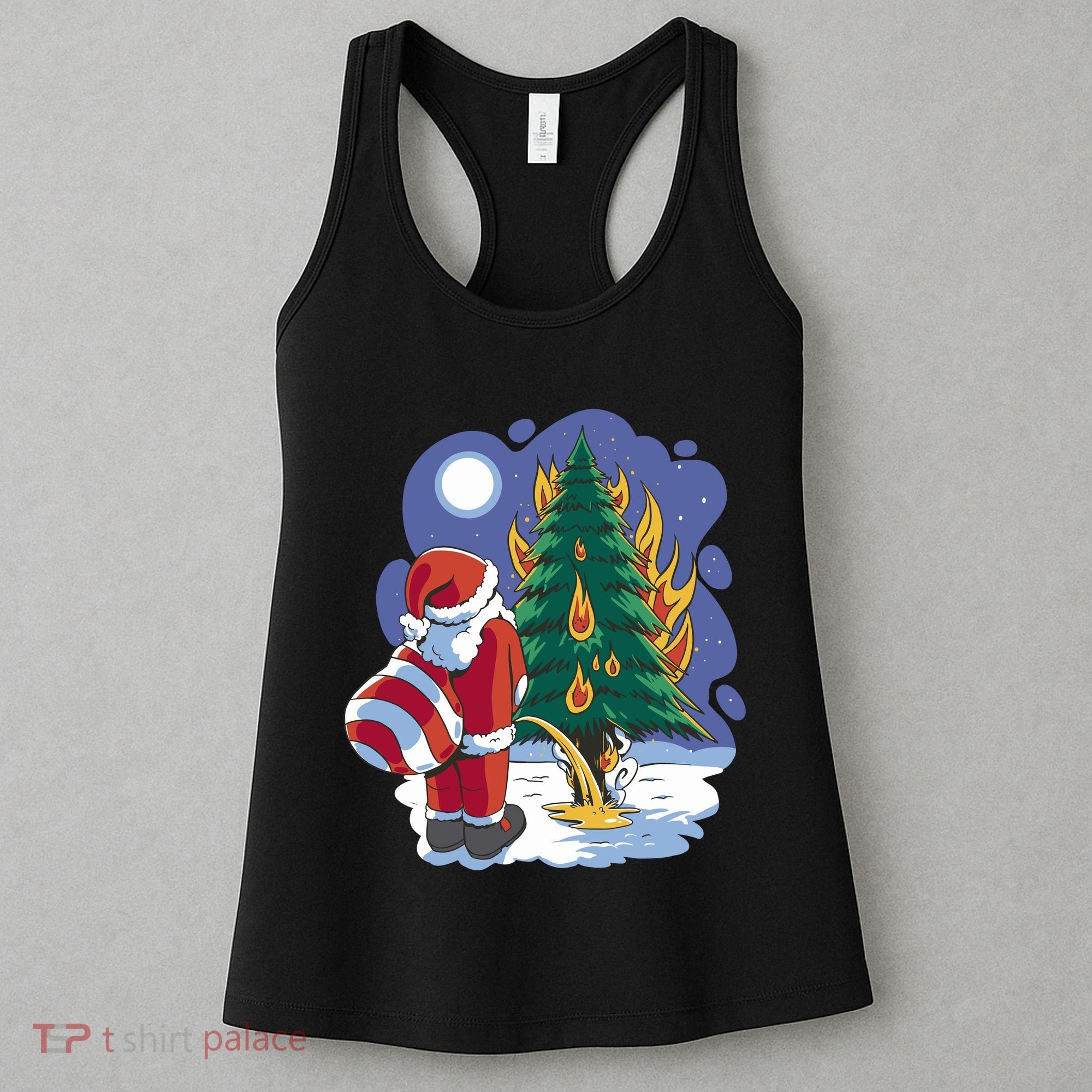 Santa Claus Pissing On Tree Women's Tank Top