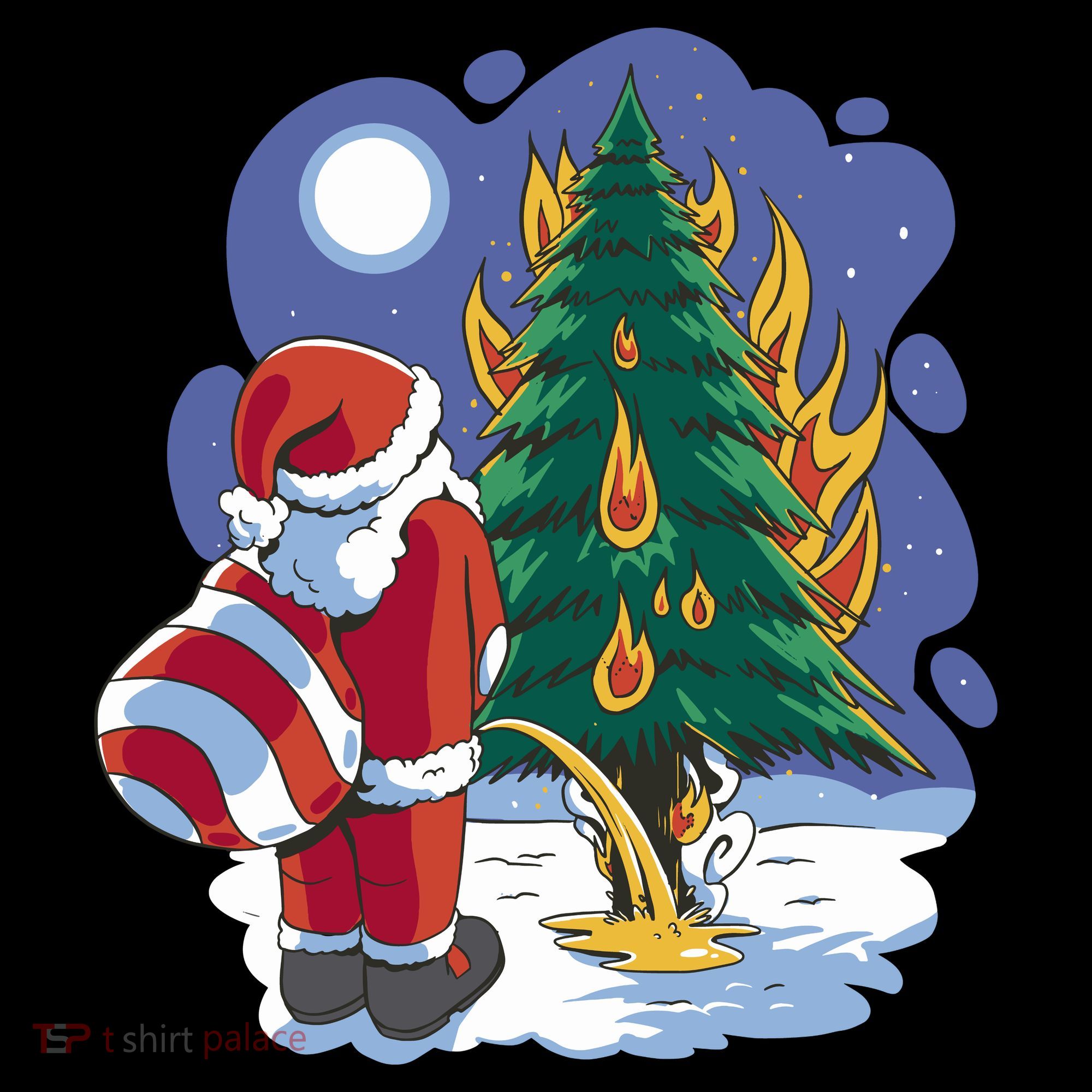 Santa Claus Pissing On Tree Women's Tank Top
