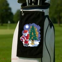 Santa Claus Pissing On Tree Golf Towel thumb 2