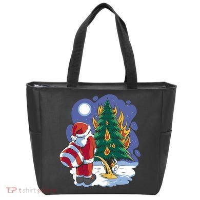 Santa Claus Pissing On Tree Tote Bag