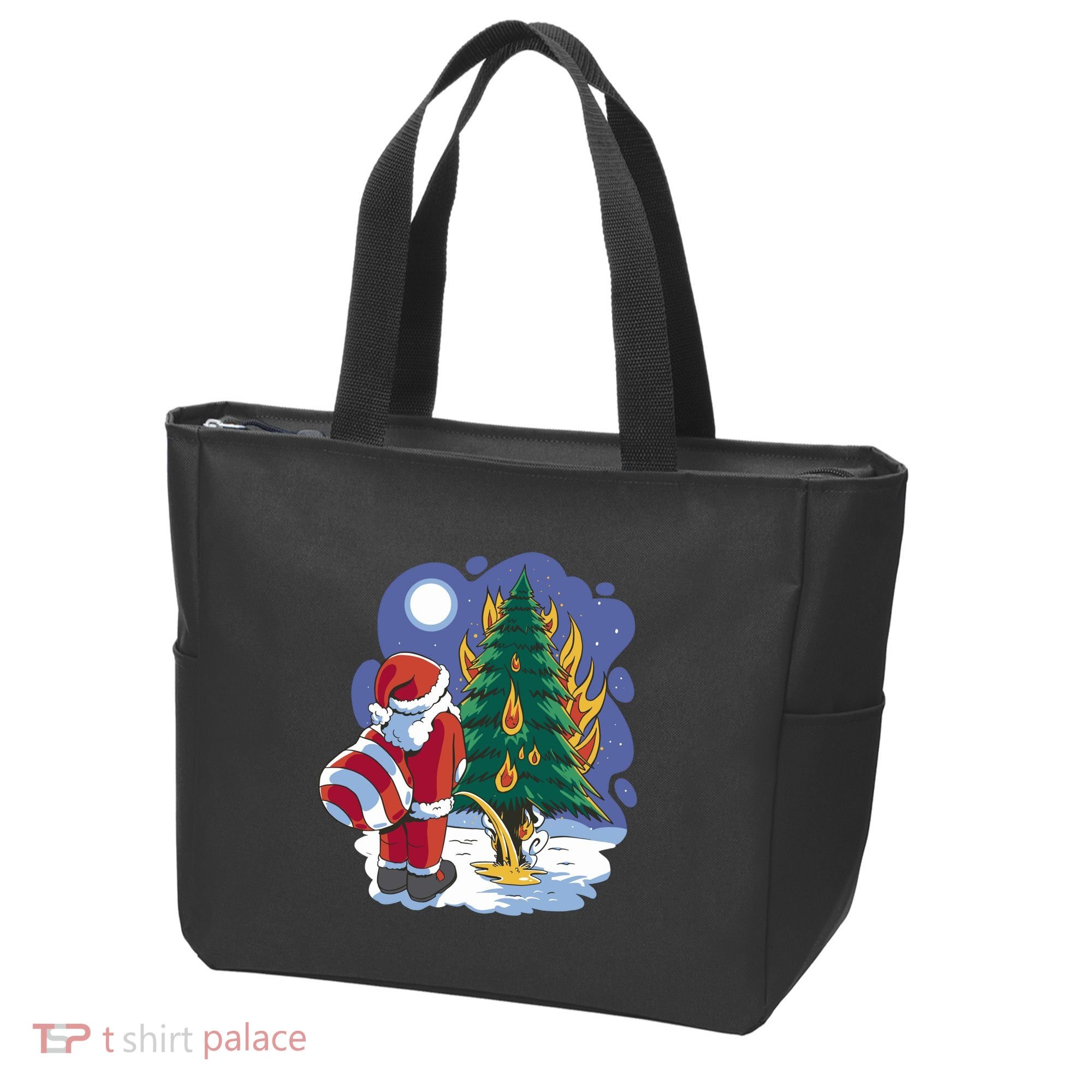 Santa Claus Pissing On Tree Tote Bag