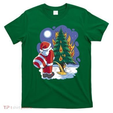 Santa Claus Pissing On Tree T-Shirt