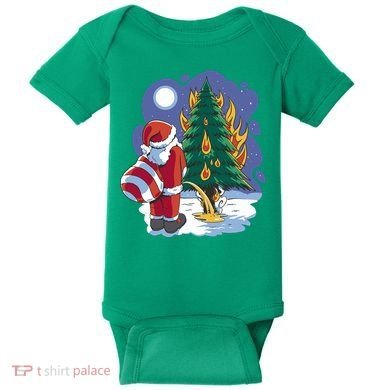 Santa Claus Pissing On Tree Baby Bodysuit