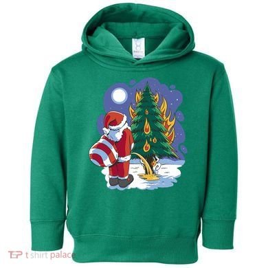 Santa Claus Pissing On Tree Toddler Hoodie