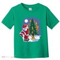 Santa Claus Pissing On Tree Toddler T-Shirt thumb 0