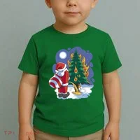 Santa Claus Pissing On Tree Toddler T-Shirt thumb 2