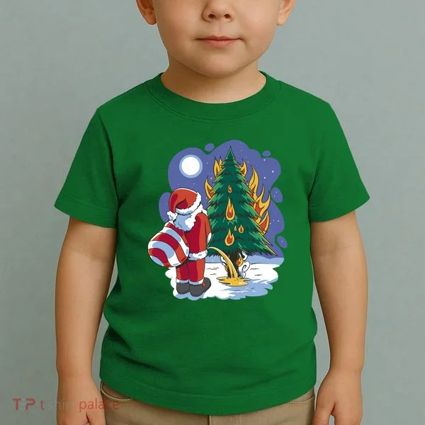 Santa Claus Pissing On Tree Toddler T-Shirt