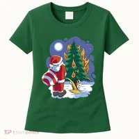 Santa Claus Pissing On Tree Women's T-Shirt thumb 0