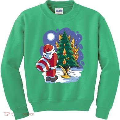 Santa Claus Pissing On Tree Kids Sweatshirt