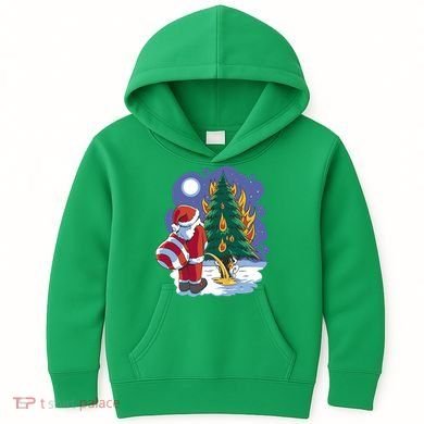 Santa Claus Pissing On Tree Kids Hoodie