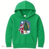 Santa Claus Pissing On Tree Kids Hoodie thumb 0