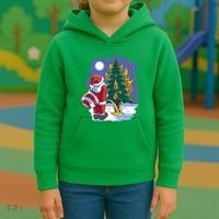 Santa Claus Pissing On Tree Kids Hoodie thumb 3