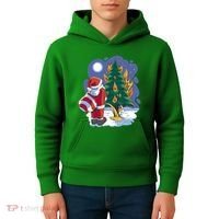 Santa Claus Pissing On Tree Kids Hoodie thumb 4