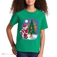 Santa Claus Pissing On Tree Kids T-Shirt thumb 2