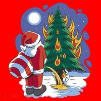 Santa Claus Pissing On Tree Santa Hat thumb 1