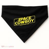 Space Cowboy Pew Pew Pew Funny Geek Nerd Pop Culture USA-Made Doggie Bandana thumb 0