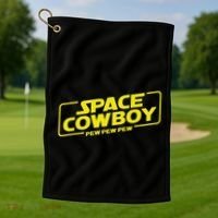 Space Cowboy Pew Pew Pew Funny Geek Nerd Pop Culture Golf Towel thumb 1