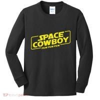 Space Cowboy Pew Pew Pew Funny Geek Nerd Pop Culture Kids Long Sleeve Shirt thumb 0