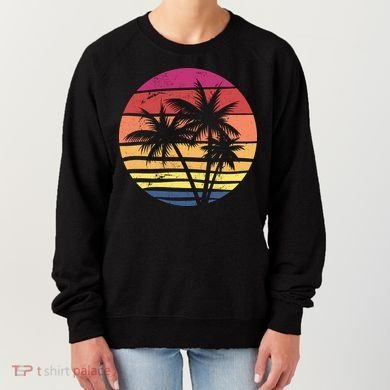 Summer Colorful Palm Tree Retro Sunset Women's Sweatshirt