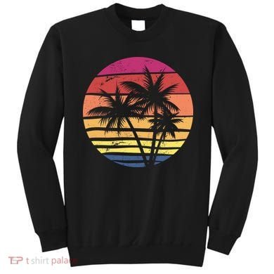 Summer Colorful Palm Tree Retro Sunset Sweatshirt