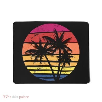 Summer Colorful Palm Tree Retro Sunset Mousepad