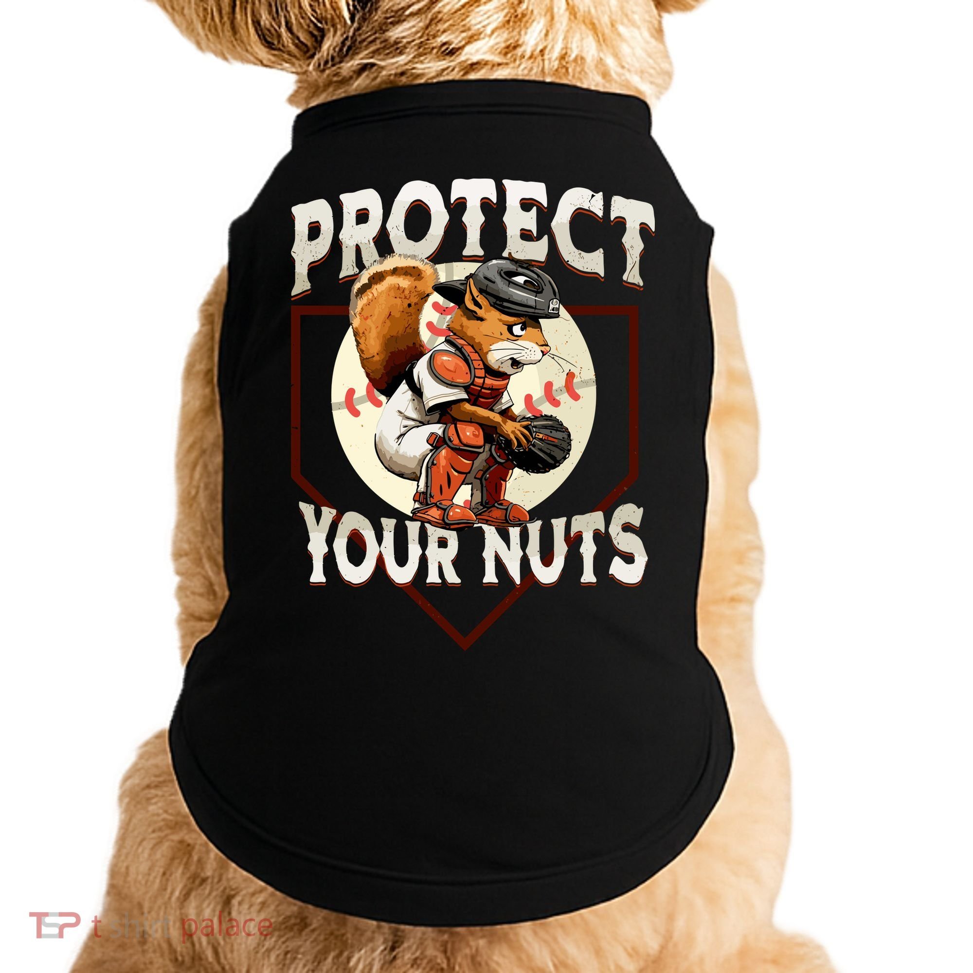 Squirrel Catcher Protect Your Nuts Funny Baseball Doggie Tank