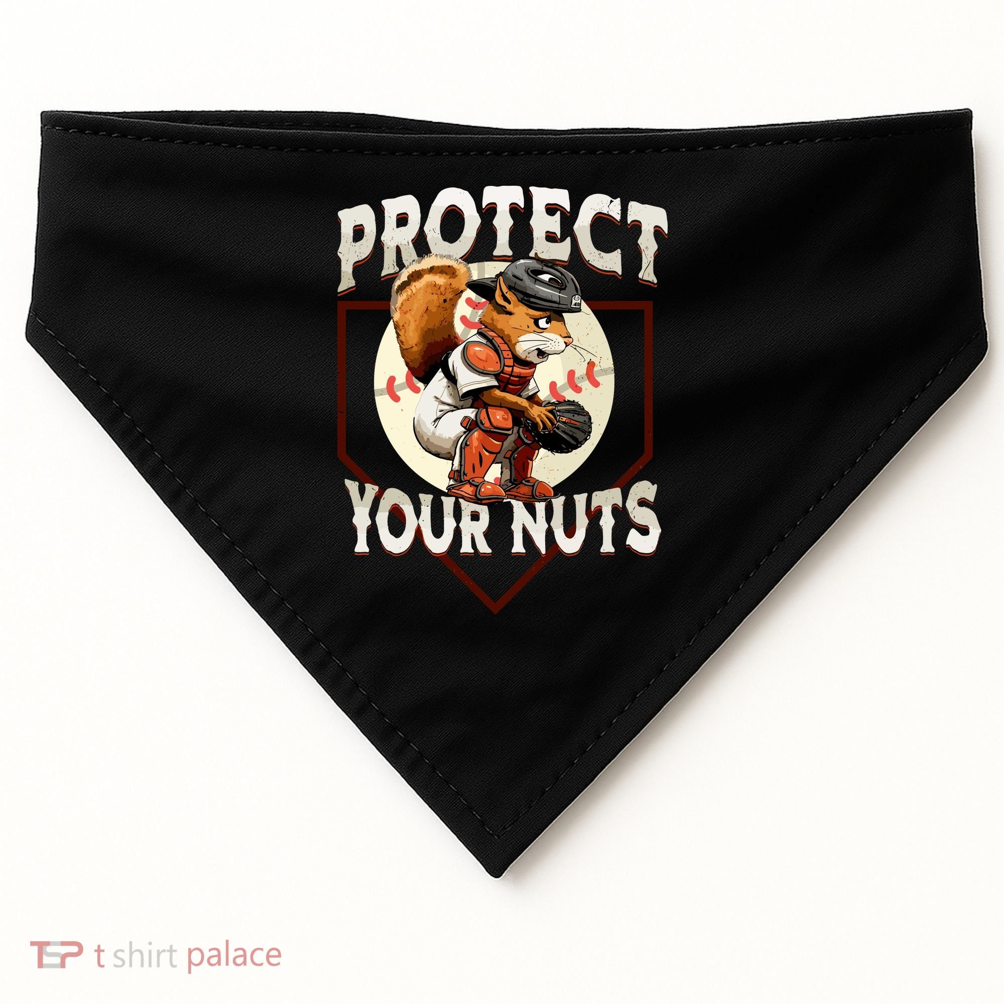 Squirrel Catcher Protect Your Nuts Funny Baseball USA-Made Doggie Bandana