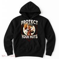 Squirrel Catcher Protect Your Nuts Funny Baseball Hoodie thumb 0