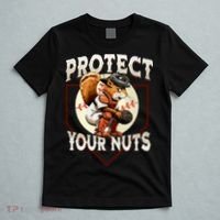 Squirrel Catcher Protect Your Nuts Funny Baseball T-Shirt thumb 5