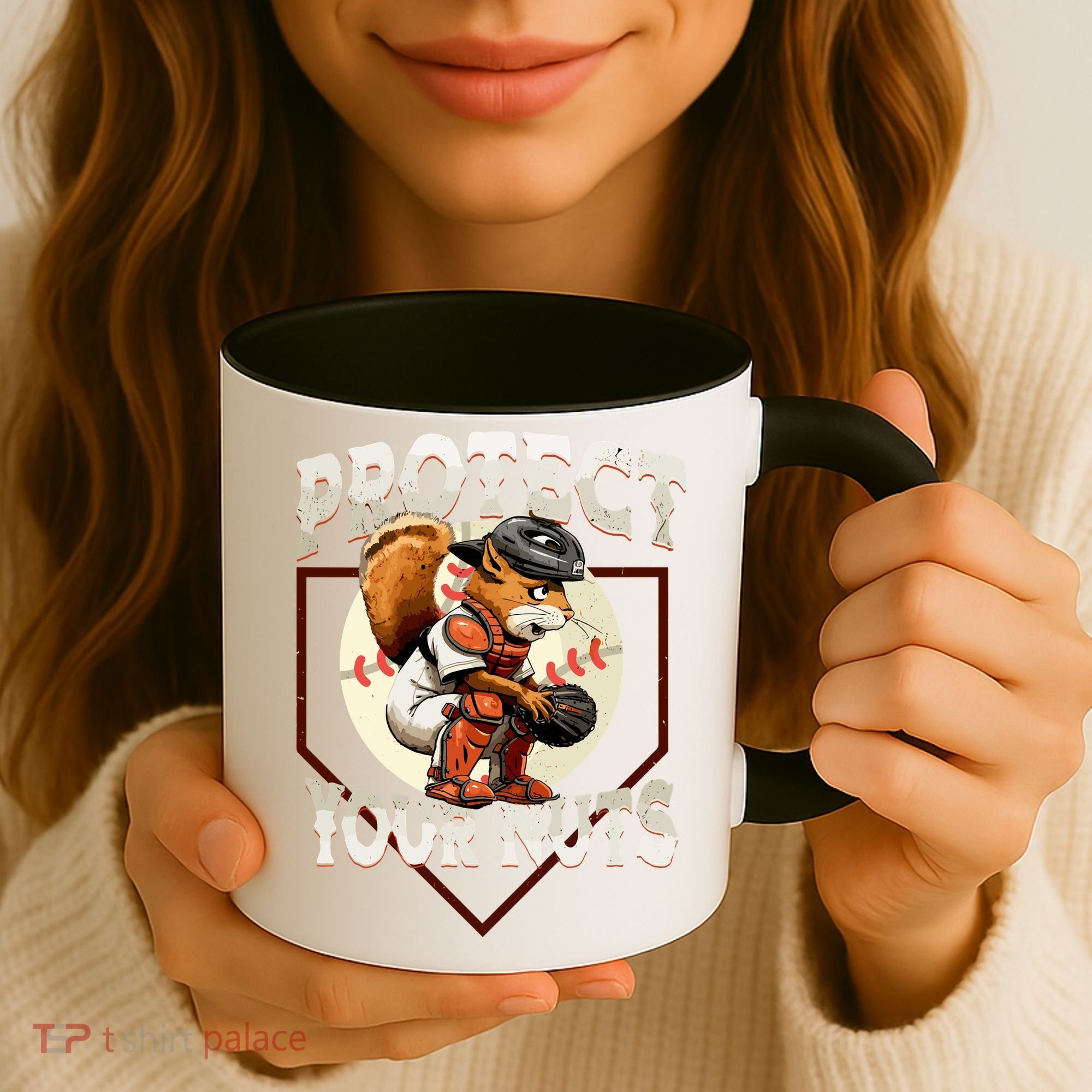 Squirrel Catcher Protect Your Nuts Funny Baseball Coffee Mug